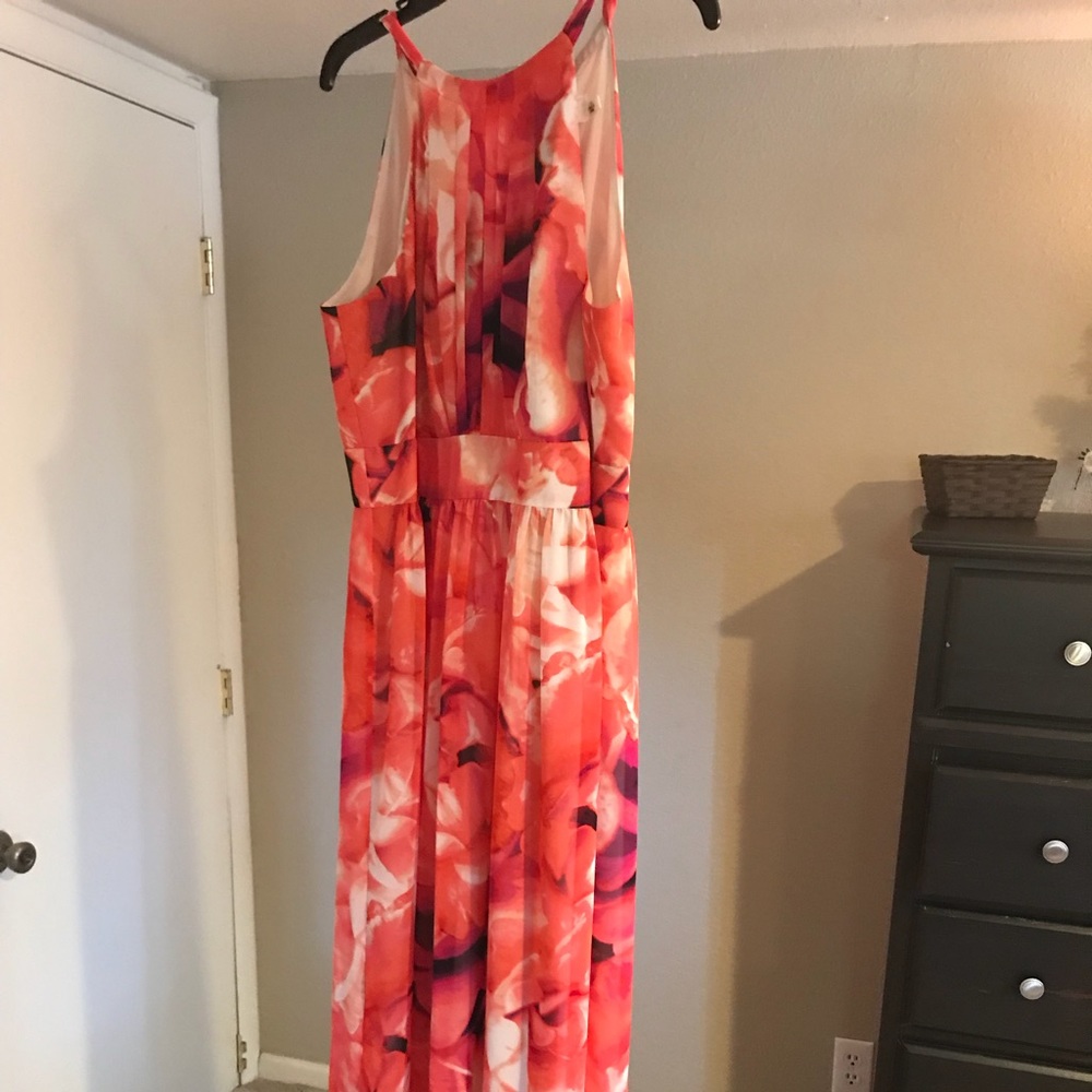 Long Eliza J halter maxi dress